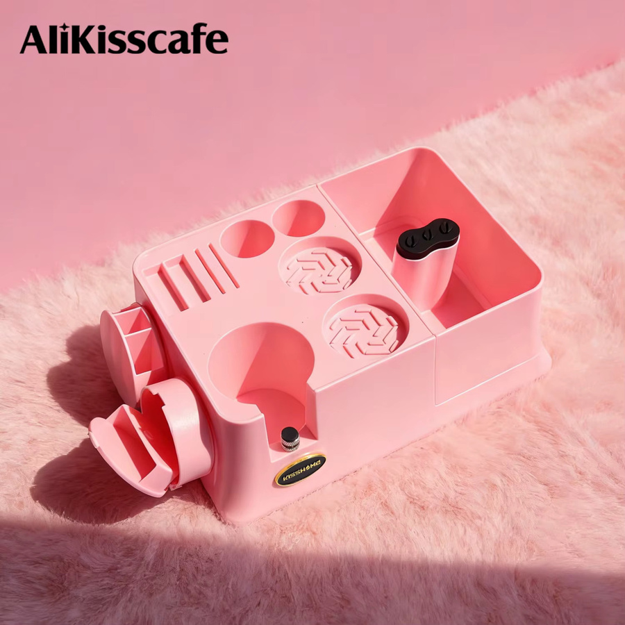 Delonghi Kaffee-Tampingstation mit Knockbox und Siebträgerhalter in Pink für Espresso-Zubehör 51mm 54mm 58mm - Bild 2