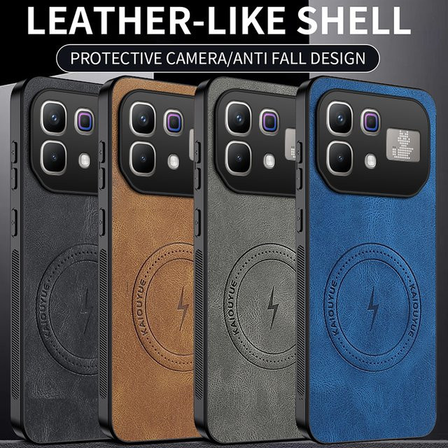 Retro Business Magnetische PU-Leder Schutzhülle für Infinix Note 60 Pro, 50 Pro Plus, 50X und 40 in Grau - Bild 1