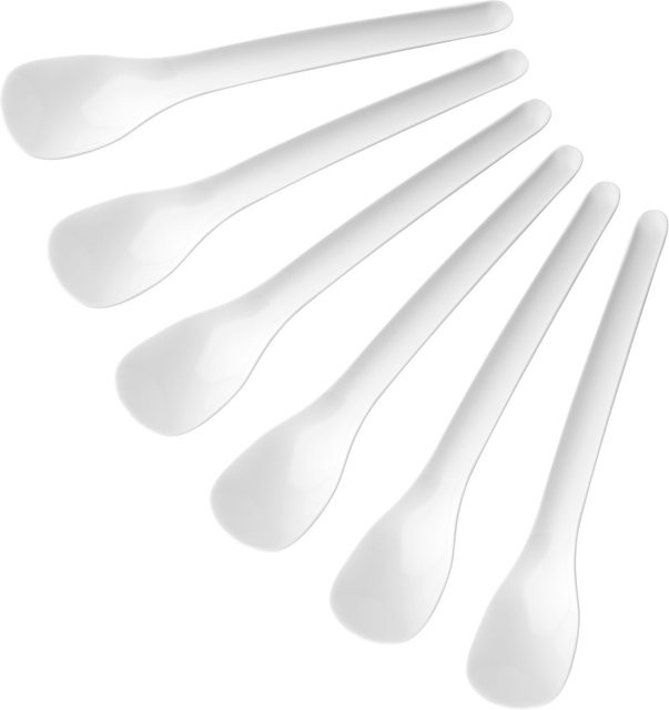 Fackelmann Eierlöffel Essential, 6er Set, weiß, matt, Kunststoff - Bild 1
