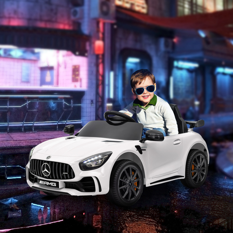 AIYAPLAY Mercedes-Benz Kinder Elektroauto, Weiß, mit Licht, ab 3 Jahre - Bild 2