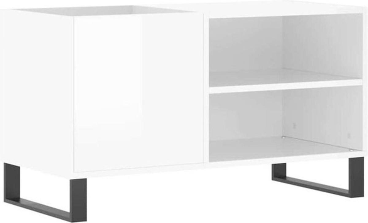 Vidaxl Plattenschrank in Hochglanz-Weiß im modernen Design, B/T/H: 85 x 38 x 48 cm - Bild 1
