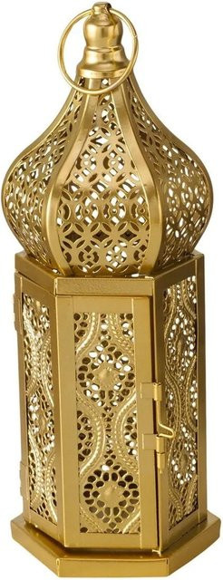 Boltze Laternelicht Azra in Gold aus Eisen, sechseckig und modern - Bild 1