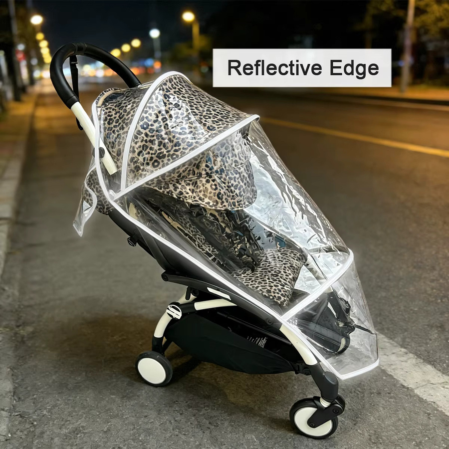 Babyzen Regenschutz für Kinderwagen der YOYO-Serie in Grau mit reflektierendem Rand, wind- und schneesicherer Wetterschutz - Bild 3