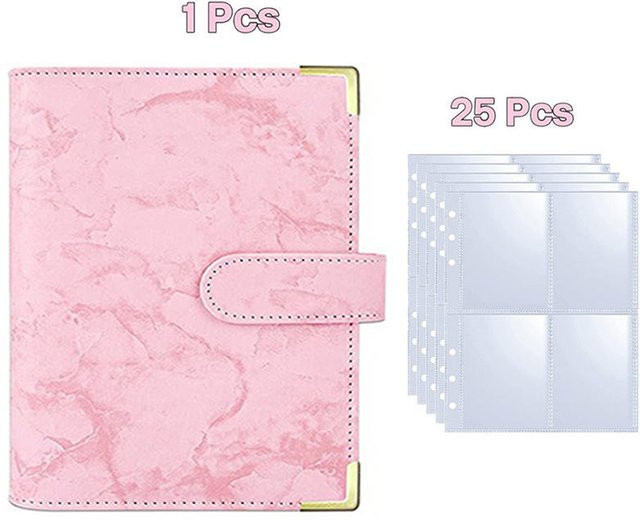 A5 Idol Fotokartenhalter Fotoalbum aus PU und PVC als Sammelmappe für Fotokartenzubehör in Blau oder Pink - Bild 1