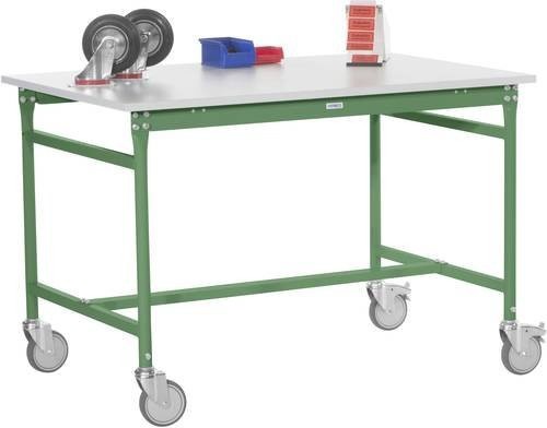 Manuflex Beistelltisch BASIS mobil mit Melamin-Tischplatte in Resedagrün, B/T/H: 125 x 60 x 85 cm - Bild 1