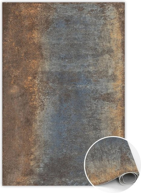 Tulup Teppich Rostiges Blech in Grau und Multicolour, moderner Vinyl-Teppich in Rechteckform, B: 150 cm, T: 225 cm - Bild 1