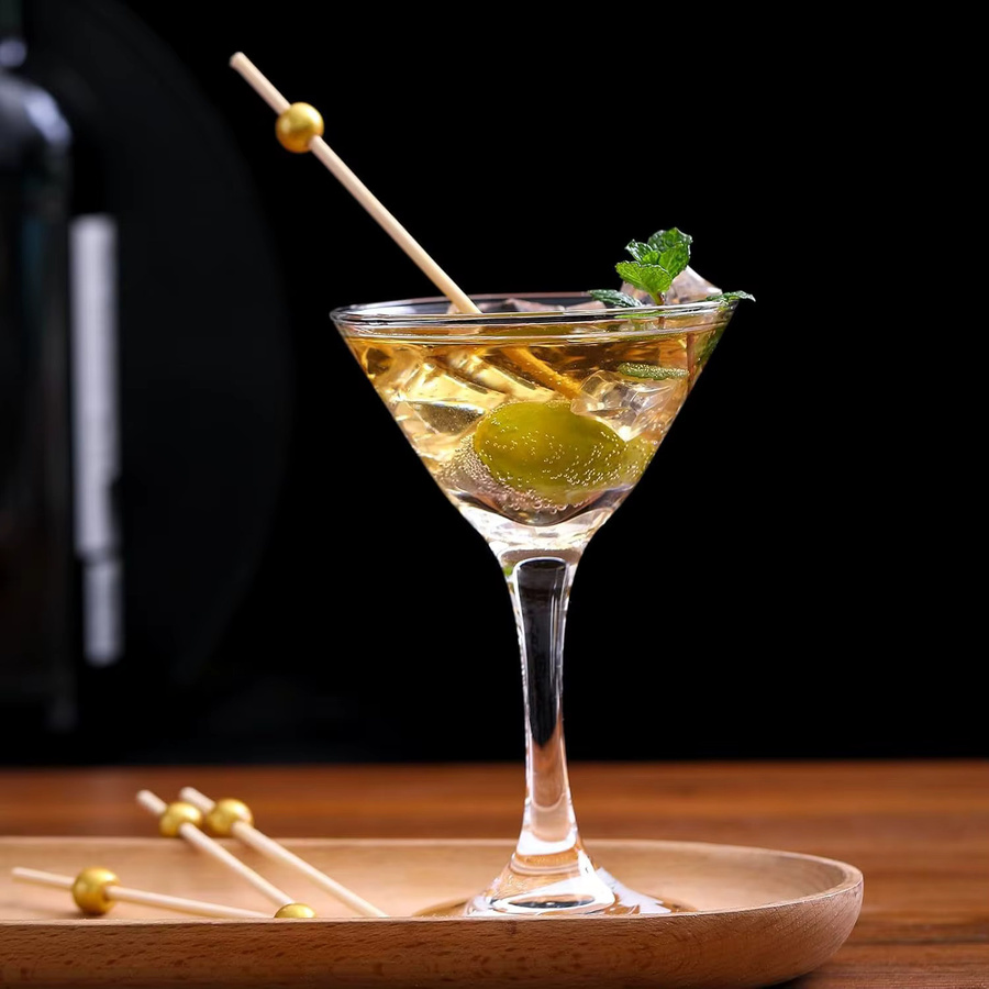 100 Stück goldene Bambus-Cocktailspieße für Getränke und Desserts, runde Lebensmittel-Zahnstocher - Bild 2