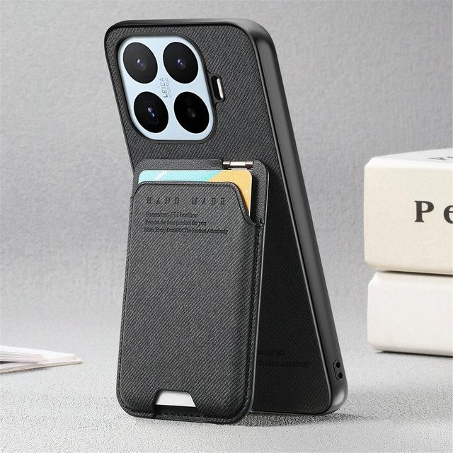 Luxus Armor Lederhülle mit Kartenhalter für Xiaomi 17T Pro 5G und Xiaomi 17T in Schwarz - Bild 1
