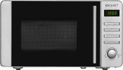 Exquisit MW8020H Mikrowelle mit Grill und Heißluft in Silber, B/T/H: 45,1 x 34,5 x 25,7 cm - Bild 1