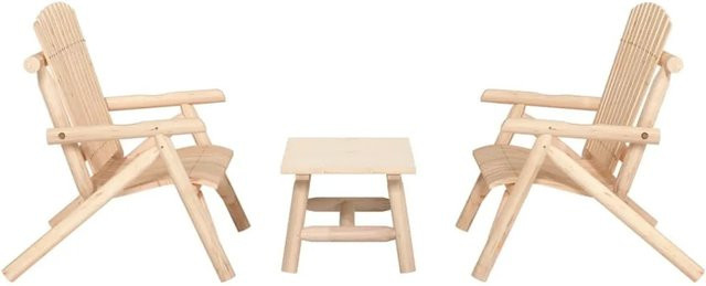 vidaXL 3-tlg Garten-Lounge-Set Modell 5 aus Fichtenholz in Braun im Adirondack-Stil - Bild 1