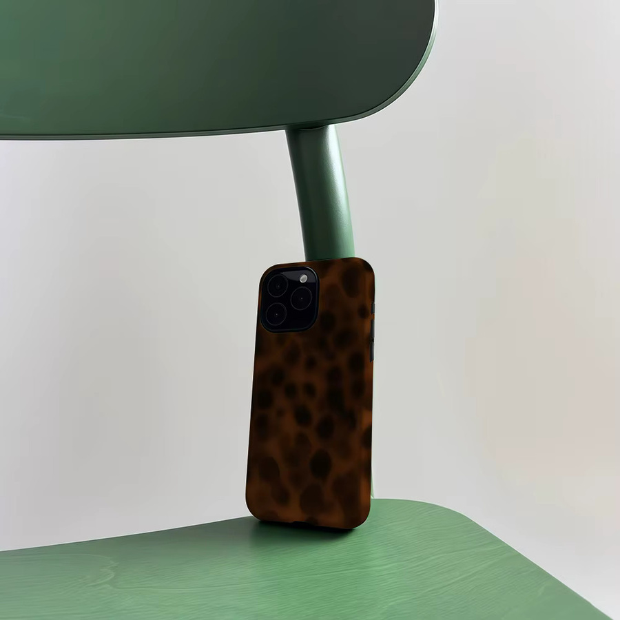 CaseLumi Matte Bumper MagSafe Schutzhülle für iPhone 17 16 15 14 13 Pro Max, Stoßfeste PC-Hülle in Braun mit Leopardenmuster - Bild 5