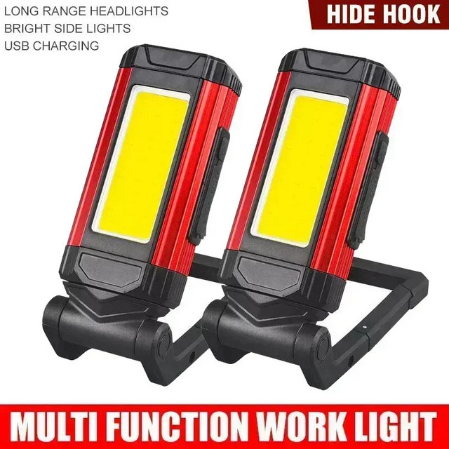 ESMARTER Magnetische COB LED Arbeitslampe mit USB-Aufladung und Powerbank-Funktion, Schwarz - Bild 1
