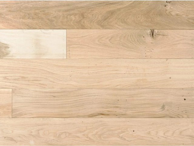 Timefloor Massivholzdiele Eiche Rustikal Glatt Naturbelassen Braun Beige Breite: 14 cm - Bild 1