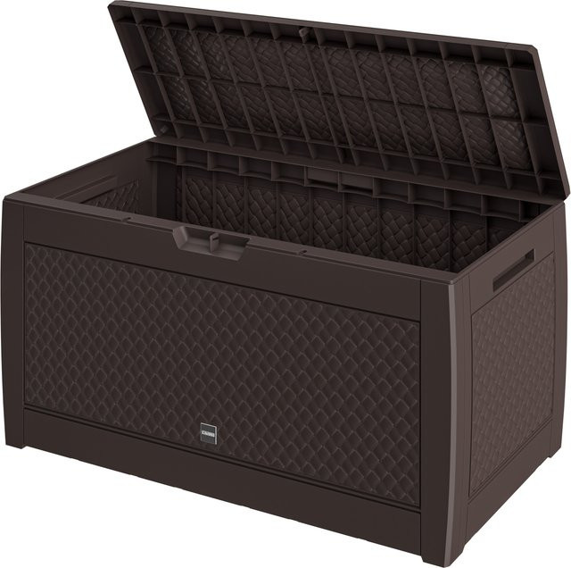 CASARIA Gartenbox Matuba in Braun mit Flechtoptik, wasserdicht, Volumen: 310 l, B: 119 cm, T: 60 cm - Bild 1