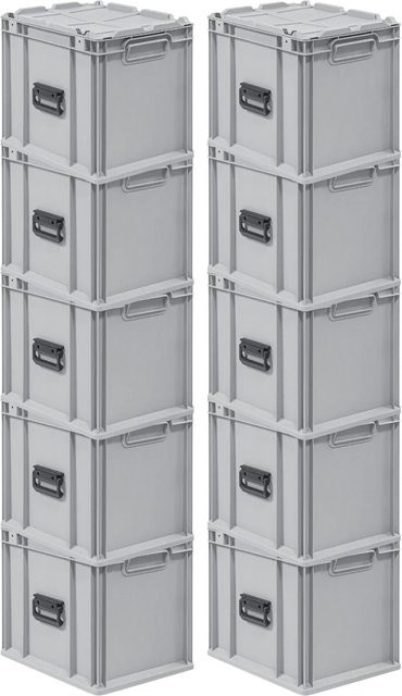 PROREGAL Spar Set 10x Eurobox Nextgen Portable Transportbehälter Grau, H x B x T: 33,5 x 40 x 30 cm, 30 Liter - Bild 1