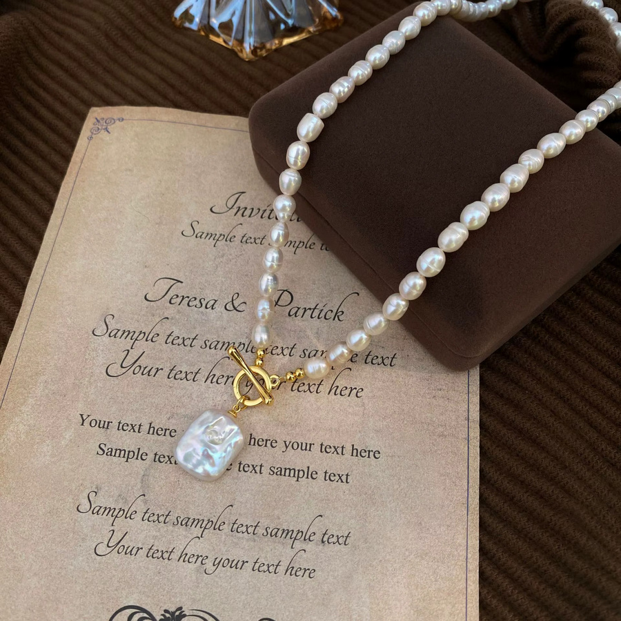 V-best Anhänger Halskette, 14K Gold gefüllt, Perle, Damen - Bild 3