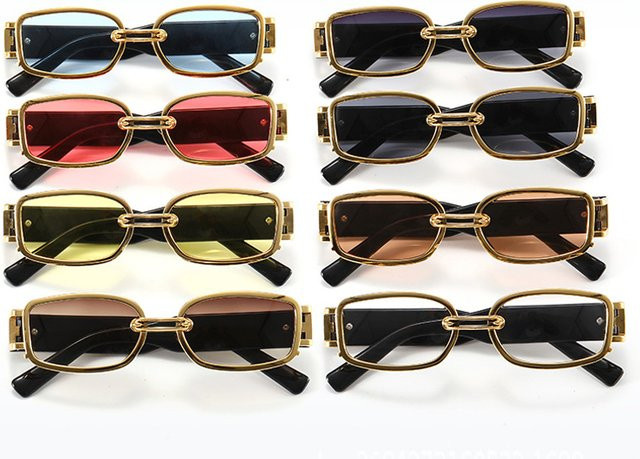 Vintage Sonnenbrille, Unisex, Vollrand, quadratisch, multicolour, schwarz - Bild 1