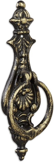 Relaxdays Türklopfer aus Gusseisen im Landhausstil, Farbe Schwarz Bronze Antik, B/H/T: 24 x 8,5 x 3 cm - Bild 1