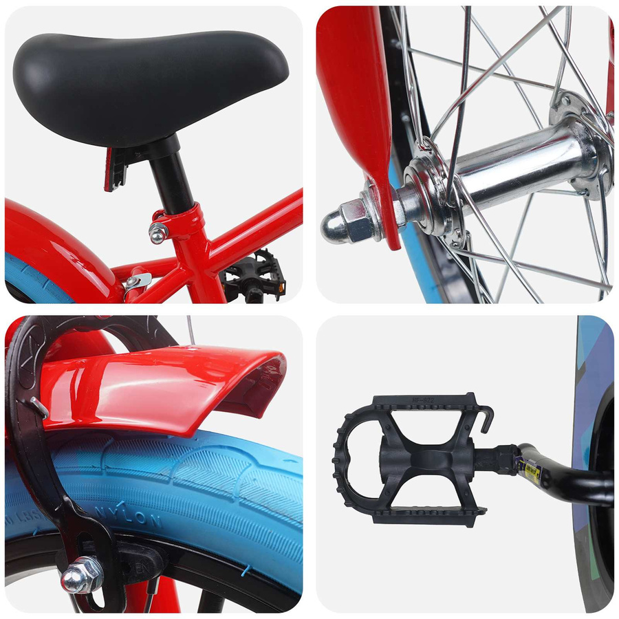 VD Home Furnishing Kinderfahrrad 16 Zoll Rot - Bild 2