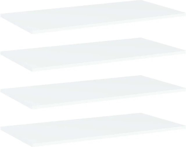 vidaXL Bücherregal-Bretter aus Holzwerkstoff, 4 Stück, Weiß, B/T/H: 80 x 40 x 1,5 cm - Bild 1