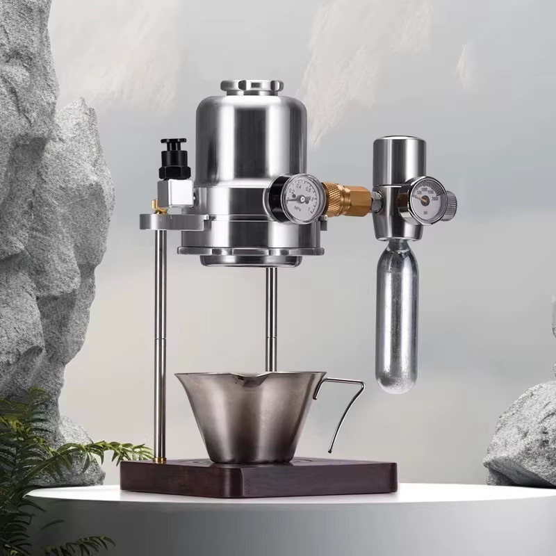 YunlinLi Manueller Tragbarer Espresso-Kaffeebereiter mit Mini-Luftpumpe in Silber - Bild 3