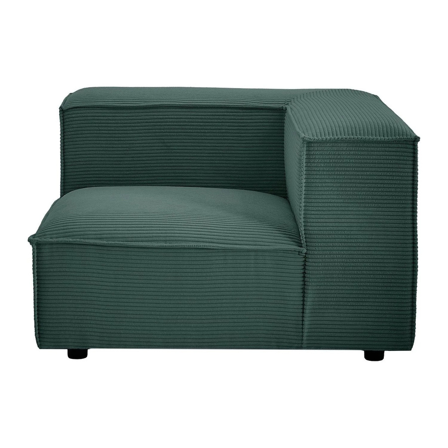 Vente-unique Sessel Ruzolo mit gerader Rückenlehne in Grün aus Cord-Samt, Höhe: 103 cm, Breite: 67 cm, Tiefe: 67 cm - Bild 2