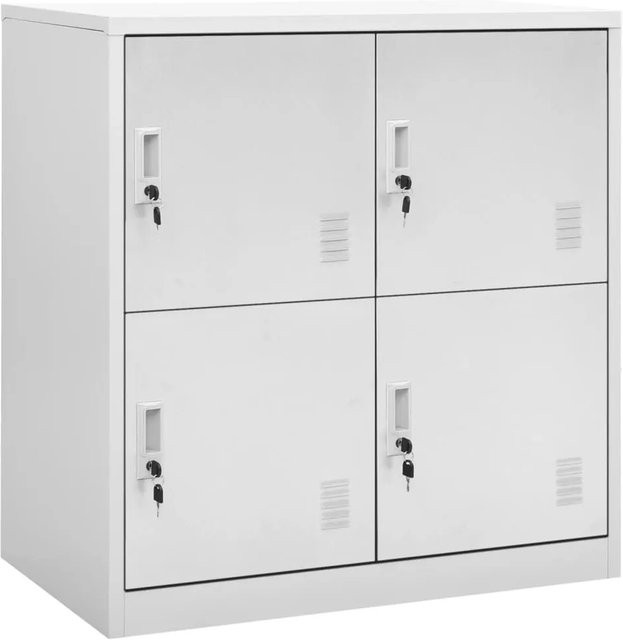 vidaXL Schließfachschränke aus Stahl 2er Set Hellgrau B/T/H: 90 x 45 x 92,5 cm - Bild 1