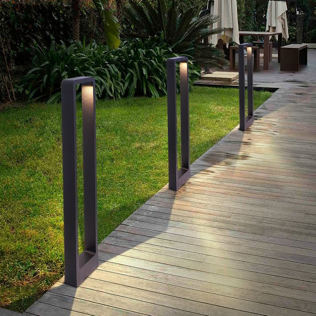 IISINUO LED-Gartenleuchte als moderne Aluminium-Pollerleuchte in Schwarz oder Weiß, IP65 wasserdicht, 7W Zylinder-Rasenlampe für den Außenbereich - Bild 1