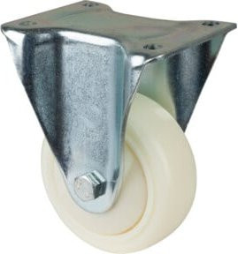 BS Bockrolle Industrial Quality Supplies, Durchmesser: 125 mm, Tragkraft: 450 kg, Kunststoff, Farbe: Weiß, B/T: 135 x 110 mm - Bild 1