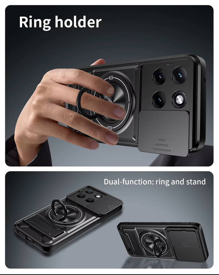 Magnetische Handyhülle für Motorola Moto Edge 70 60 Fusion 50 Neo mit Kameraschutz und stoßfester Hartschale in Orange und Schwarz - Bild 4