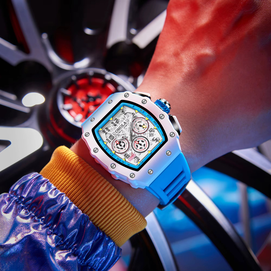 ONOLA Armbanduhr, Quarz, Silikonband, Weiß, Herren - Bild 2