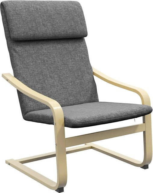 HOMCOM Relaxstuhl in Dunkelgrau mit Kopfkissen und Leinenoptik, B/T/H: 66,5 x 80 x 99 cm - Bild 1