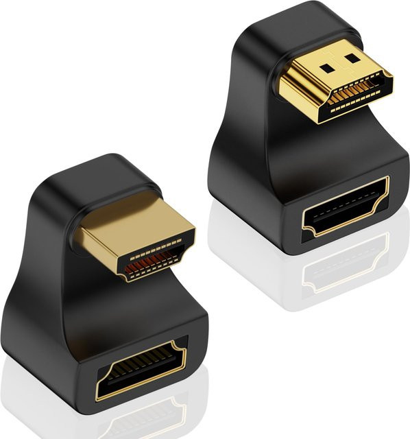 MOSHOU HDMI 2.1 Adapter 360-Grad-U-förmig 8K@60Hz Stecker auf Buchse in Schwarz - Bild 1