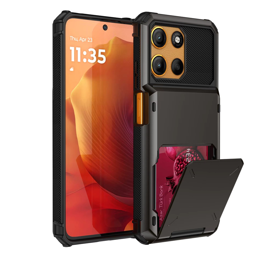 Schutzhülle im Brieftaschen-Design für LG Stylo 6 5 4 sowie LG K40 K51 in Schwarz mit verstecktem Kartenfach und Anti-Drop-Funktion - Bild 7