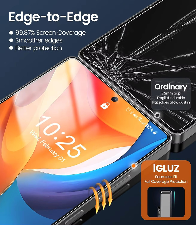 Samsung Galaxy S25 S24 S23 S22 S21 S20 Plus FE Schutzfolie aus gehärtetem Glas, transparent, 2-4 Stück - Bild 3
