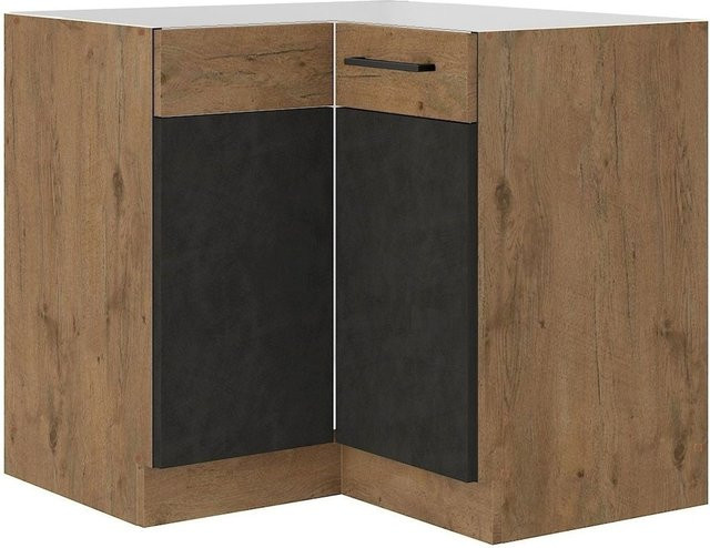 Vigo Eckunterschrank Lancelot Matera in Eiche und Grau B/T/H: 90 x 90 x 90 cm - Bild 1