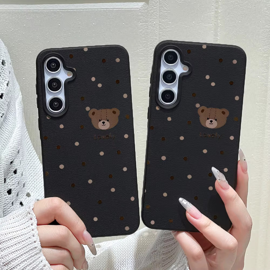 AKABEILA Handyhülle mit niedlichem Cartoon-Bären Design für Samsung Galaxy S25 Ultra S24 FE S23 A56 5G A55 A16 A17 A36 A53 A35 A34 A06 A07 A26 A05S in Pink - Bild 4