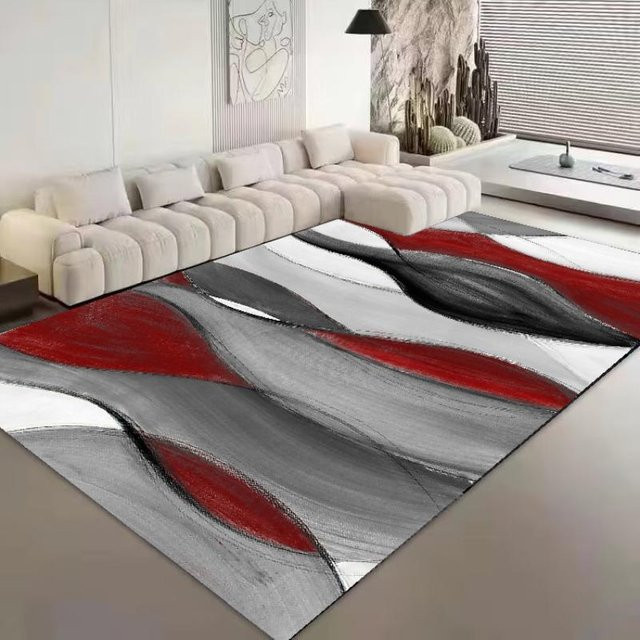 Moderner dekorativer Teppich mit Streifenmuster von JGJG in Mehrfarbig, rutschfest und maschinell gewebt, B/T: 90 x 60 cm - Bild 1