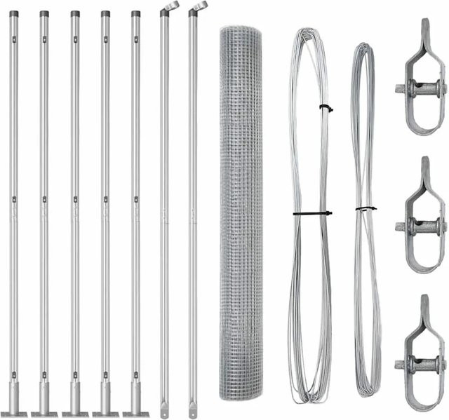 vidaXL Maschenzaun aus Stahl in Silber, B/H: 10 x 1 m, quadratisch - Bild 1
