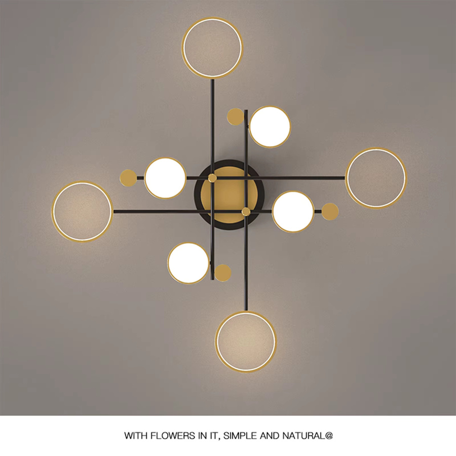 IRALAN Nordic LED Pendelleuchte in Gold und Schwarz mit Fernbedienung und Dimmfunktion für Wohnzimmer und Schlafzimmer - Bild 2