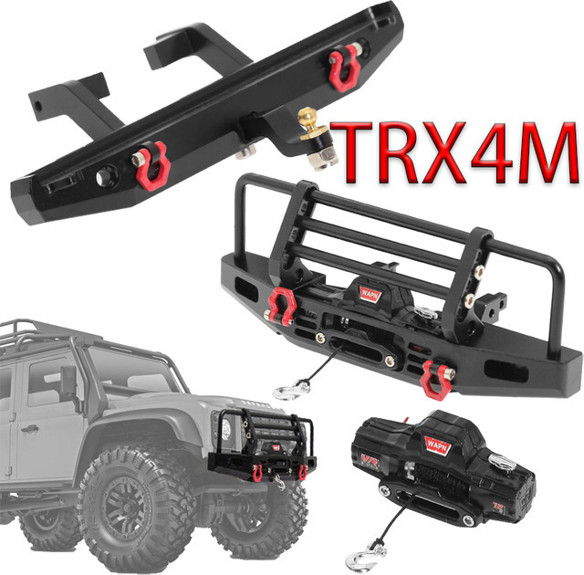 Traxxas TRX4-M Defender Upgrade-Teile, Metall-Stoßstangen und elektrische Winde, 1:18, Schwarz - Bild 1