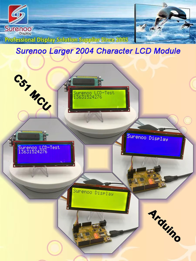 Surenoo 20x4 LCD-Modul mit USB-Anschluss für I2C, RS232, UART und TTL zur Anzeige großer Zeichen - Bild 2