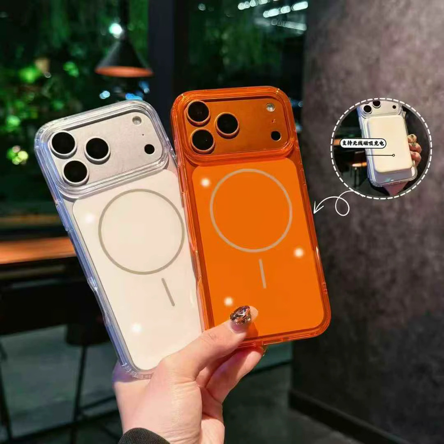 NMEGOU MagSafe Schutzhülle für iPhone 17 Pro und iPhone 17 Pro Max in Transparent Orange - Bild 2
