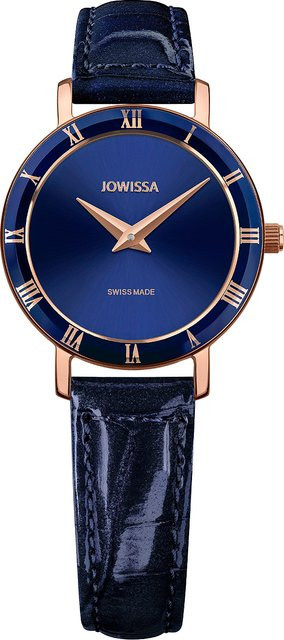 Jowissa Damenuhr, Quarz, Edelstahl, 26 mm, Blau, Leder, 5 ATM - Bild 1