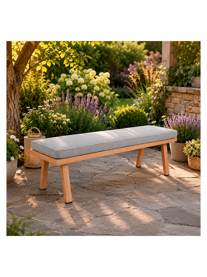 Greemotion Gartenbank Monaco aus Aluminium mit Sitzpolstern in Beige, B/T/H: 140 x 40 x 35 cm - Bild 2