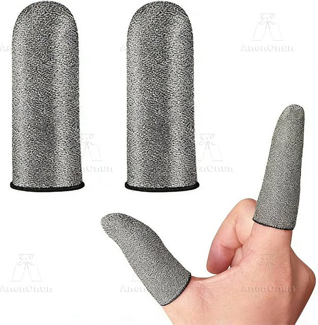 AnenOnun Gaming-Fingerhüllen aus reiner Silberfaser mit 38 Nadeln in Silber für Mobile Games, Anti-Schweiß und Anti-Rutsch für Touchscreens - Bild 1