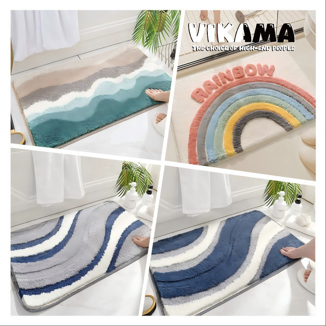 VIKAMA Wasserabsorbierender Badezimmer- und Küchenteppich im skandinavischen Design - Bild 1