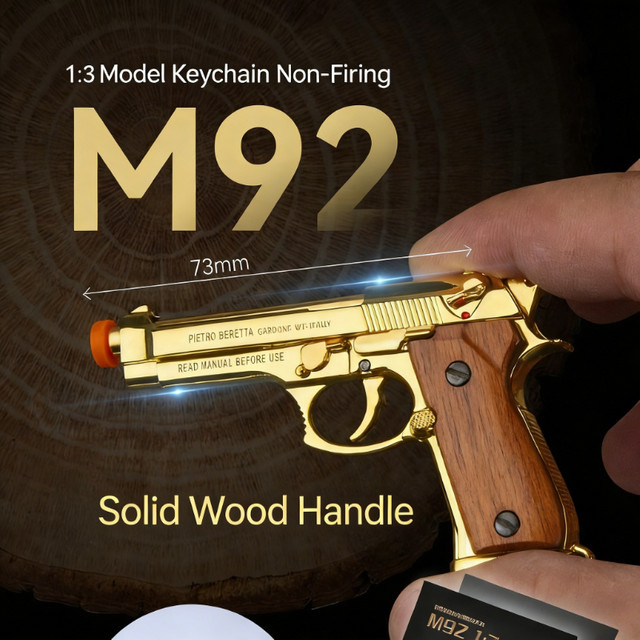 PUBG M92F Pistolenmodell, Spielzeugpistole, 1:3, Metall, Massivholzgriff - Bild 1