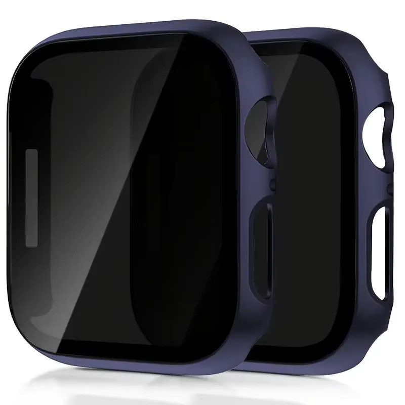 Apple Uhrenzubehör, Hülle und Sichtschutzglas, Silikon, Schwarz, Unisex - Bild 5