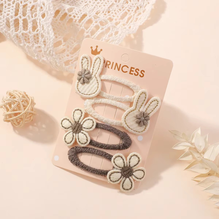 BABY BOWS Haarspangen Set, 4 Teile, Kaninchen, Blume, Schmetterling, Mädchen - Bild 1